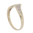 9ct Yellow and White Gold 0.05ct Brilliant Cut Diamond Wishbone Ring