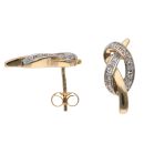 9ct Yellow Gold 0.10ct Diamond Fancy Stud Earrings