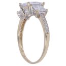 9ct Yellow Gold Cubic Zirconia Three Stone Ring