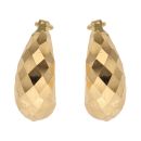 22ct Yellow Gold Faceted Basket Hoop Earrings