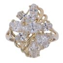 14ct Yellow Gold Cubic Zirconia Fancy Cluster Ring