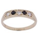 9ct Yellow Gold Cubic Zirconia and Sapphire Ring