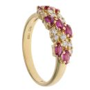 18ct Yellow Gold 0.20ct Diamond And Ruby Fancy Ring