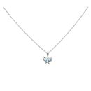 925 Sterling Silver Blue Topaz Butterfly Pendant And Chain 18"