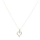 9ct Yellow Gold 0.05ct Diamond Heart Pendant and Chain 18"