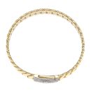 14ct Yellow Gold Monaco Classic Pave Lock Bangle