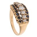 9ct Yellow Gold Cubic Zirconia and Sapphire Cluster Ring