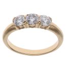 18ct Yellow Gold 1.00ct Brilliant Cut Diamond Trilogy Ring