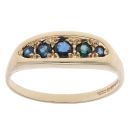 9ct Yellow Gold Sapphire Five Stone Ring