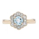 9ct Yellow Gold 0.42cts Diamond And Topaz Ring