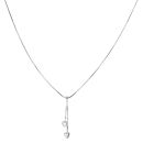 9ct White Gold Heart Drop Pendant and Chain 16"
