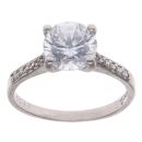 9ct White Gold Cubic Zirconia Single Stone Ring