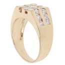 14ct Yellow Gold Cubic Zirconia Cluster Signet Ring