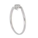 9ct White Gold 0.10ct Brilliant Cut Diamond Twist Cluster Ring