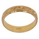 22ct Yellow Gold D Cut Floral Wedding Band