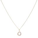9ct Yellow and Rose Gold Cubic Zirconia Circle Pendant and Chain 20"