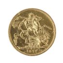 1871 Victoria Young Head UK Full Sovereign Coin