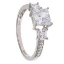 9ct White Gold Cubic Zirconia Three Stone Ring