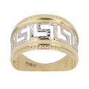 14ct Yellow And White Gold Greek Key Fancy Ring