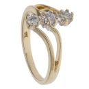 9ct Yellow Gold 0.33ct Brilliant Cut Diamond Twist Trilogy Ring