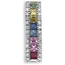 18ct White Gold Diamond 0.14ct Multi Colour Sapphire 0.56ct Pendant