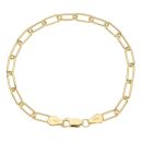 Gold Plated Silver Paperclip Bracelet 7"
