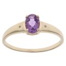 9ct Yellow Gold Amethyst Oval Ring