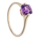 9ct Yellow Gold Amethyst Single Stone Ring
