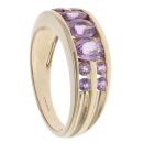 9ct Yellow Gold Amethyst Three Stone Ring