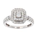 18ct White Gold 0.81ct Diamond Cluster Ring