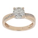 9ct Yellow Gold 0.20ct Brilliant Cut Diamond Cluster Ring