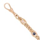 9ct Yellow Gold Pearl And Blue Gemstone Bracelet 7.5"