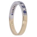 18ct Yellow And White Gold 0.10ct Diamond And Sapphire Ring