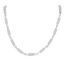Silver Cubic Zirconia Bar Chain 32" By Icesia