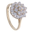 9ct Yellow Gold Cubic Zirconia Cluster Ring