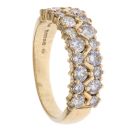 18ct Yellow Gold 1.50ct Brilliant Cut Diamond Two Row Ring
