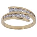 18ct Yellow Gold 1.00ct Brilliant Cut Diamond Crossover Ring