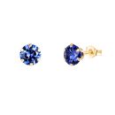 9ct Yellow Gold Tanzanite Cubic Zirconia Stud Earrings 5mm