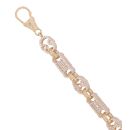 9ct Yellow Gold Cubic Zirconia Stars and Bars Bracelet 7.5"