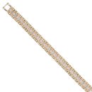 9ct Yellow Gold Cubic Zirconia Watch Strap Style Bracelet 7"