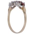 9ct Yellow Gold Garnet and Cubic Zirconia Fancy Ring