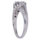 14ct White Gold 0.80ct Princess Cut Diamond Trilogy Ring