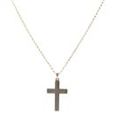 9ct Yellow Gold Cross Pendant and Chain 22"