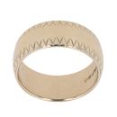 9ct Yellow Gold Patterned Edge Wedding Band 7.5mm