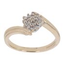 9ct Yellow Gold 0.15ct Diamond Cluster Ring