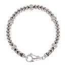 9ct White Gold 0.35ct Brilliant Cut Diamond Foxtail Bracelet 7"