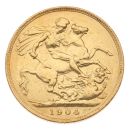 1904 Edward VII Large Head UK Full Sovereign Coin