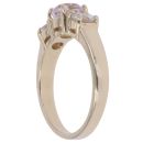 9ct Yellow Gold Pink and Colourless Cubic Zirconia Three Stone Ring