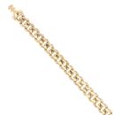 14ct Yellow Gold Monaco Curb Classic Plain Lock Bracelet 6.5"