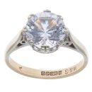 9ct Yellow Gold Cubic Zirconia Solitaire Ring